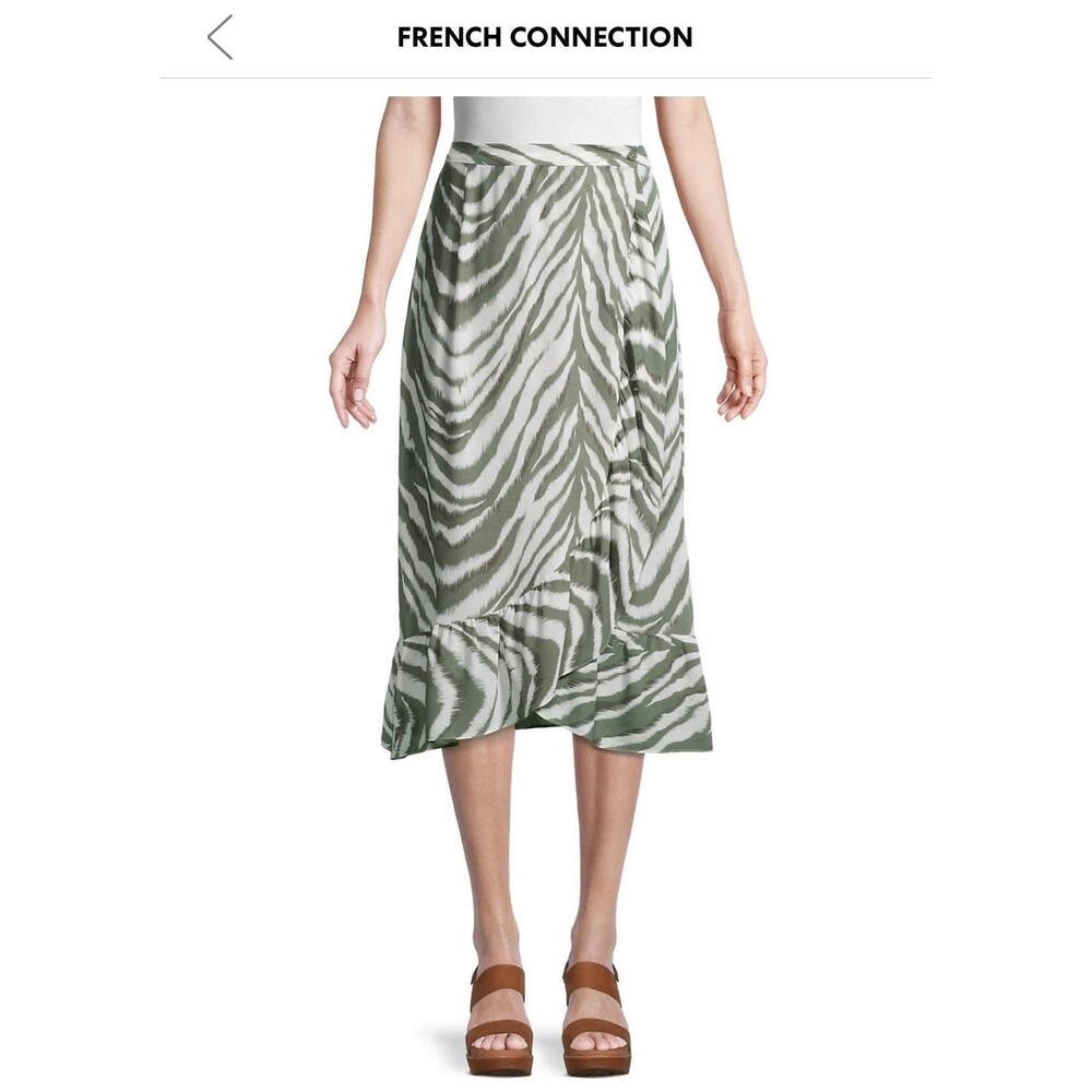 French Connection Tiger-Print Wrap Skirt